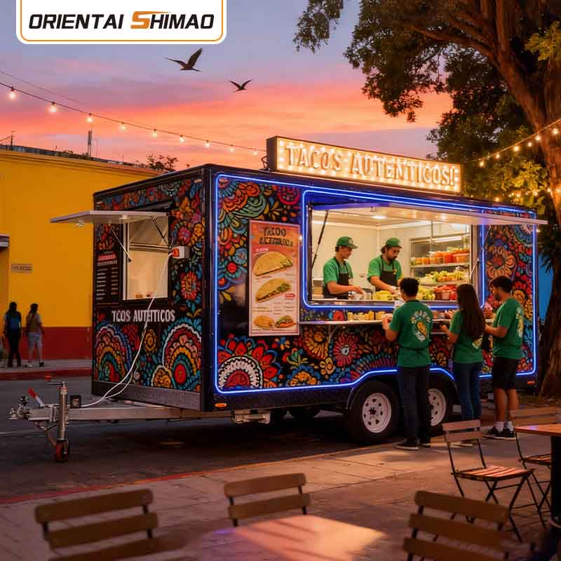 Catering Trailer Mugikorra Street Food Hot Dog Orga Guztiz hornitua Elikadura Trailer Food Truck